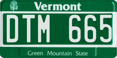 VT license plate DTM665