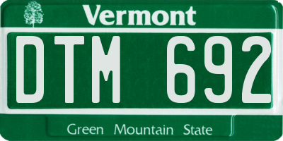 VT license plate DTM692