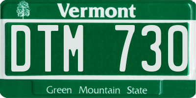 VT license plate DTM730