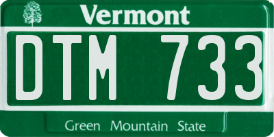 VT license plate DTM733