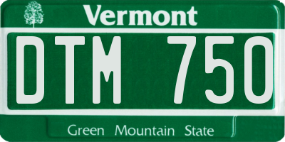 VT license plate DTM750