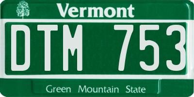 VT license plate DTM753
