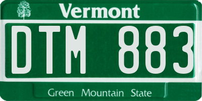 VT license plate DTM883