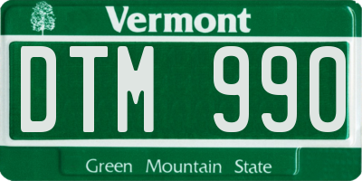 VT license plate DTM990