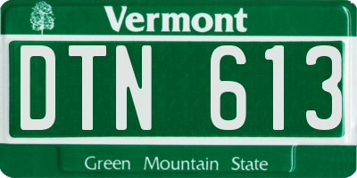 VT license plate DTN613