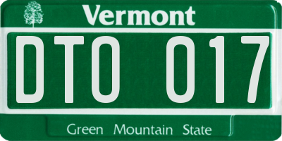 VT license plate DTO017