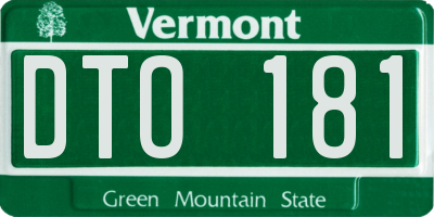 VT license plate DTO181