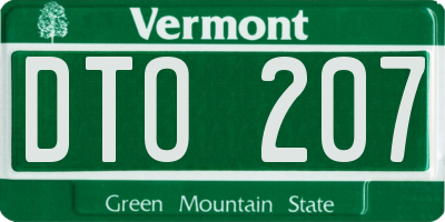 VT license plate DTO207