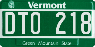 VT license plate DTO218
