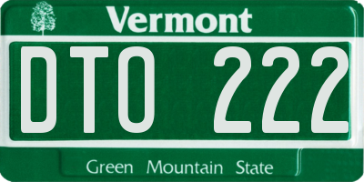 VT license plate DTO222