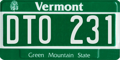 VT license plate DTO231
