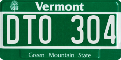 VT license plate DTO304
