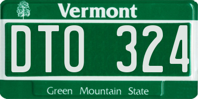 VT license plate DTO324
