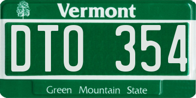 VT license plate DTO354