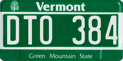 VT license plate DTO384