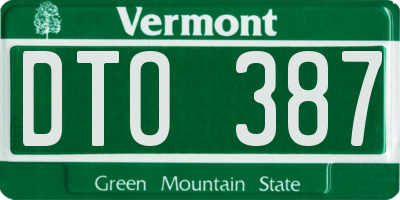 VT license plate DTO387