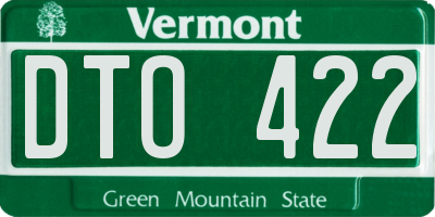VT license plate DTO422