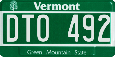 VT license plate DTO492