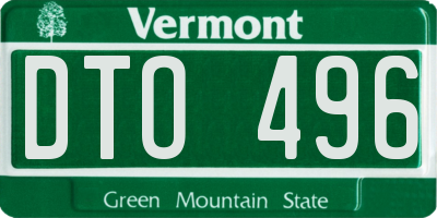 VT license plate DTO496