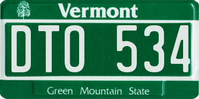 VT license plate DTO534