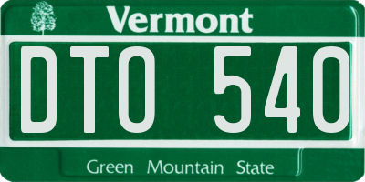 VT license plate DTO540