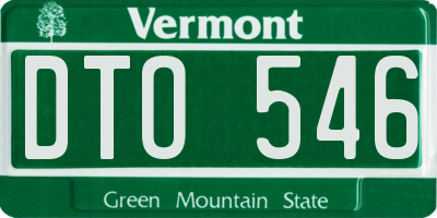VT license plate DTO546