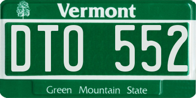 VT license plate DTO552
