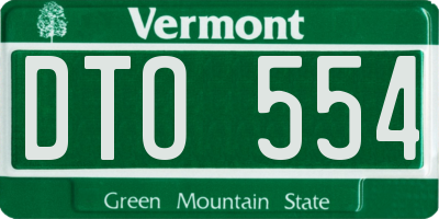 VT license plate DTO554
