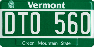 VT license plate DTO560