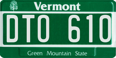 VT license plate DTO610