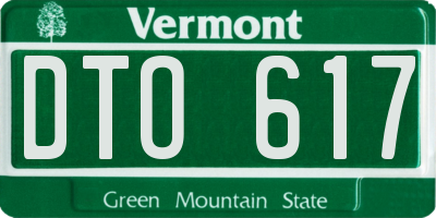 VT license plate DTO617