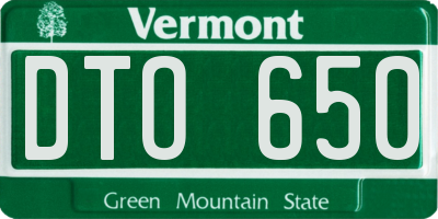 VT license plate DTO650