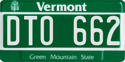 VT license plate DTO662