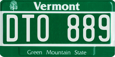 VT license plate DTO889