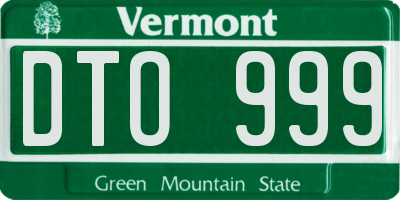 VT license plate DTO999