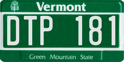 VT license plate DTP181