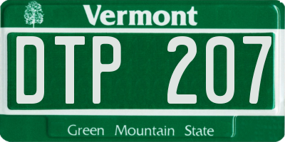VT license plate DTP207