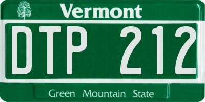 VT license plate DTP212