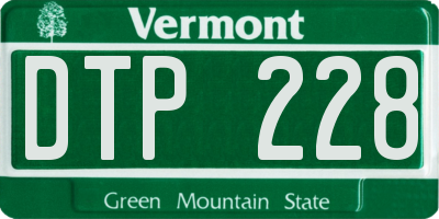 VT license plate DTP228