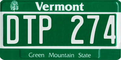 VT license plate DTP274