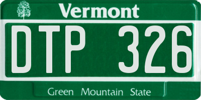VT license plate DTP326