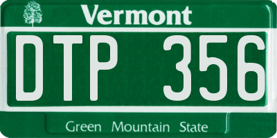 VT license plate DTP356