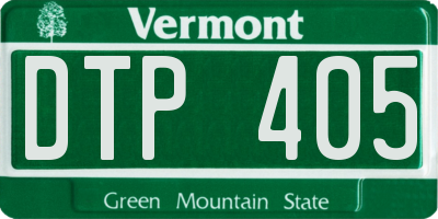 VT license plate DTP405