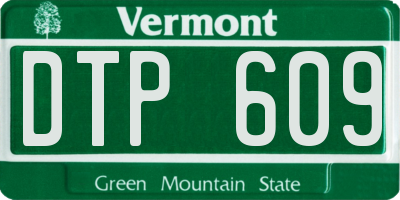 VT license plate DTP609