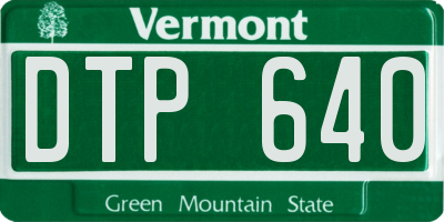 VT license plate DTP640