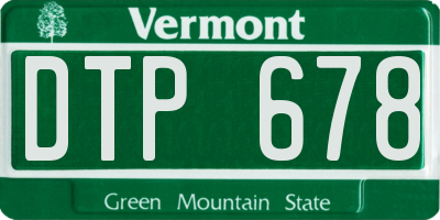 VT license plate DTP678