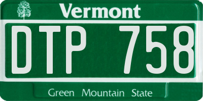 VT license plate DTP758