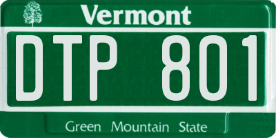 VT license plate DTP801