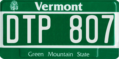 VT license plate DTP807