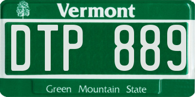 VT license plate DTP889